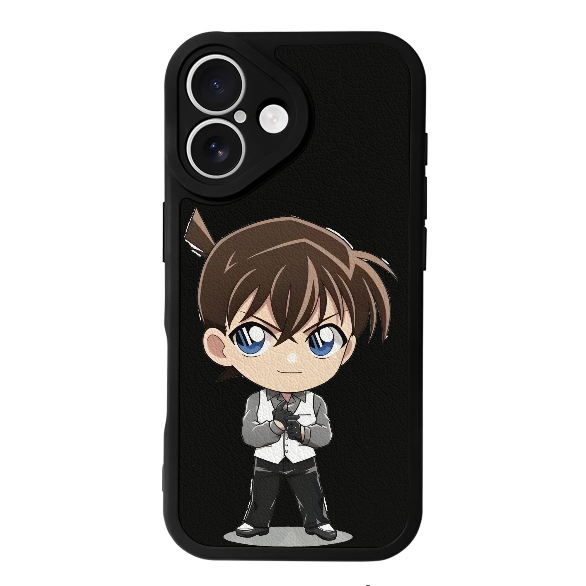 （画像用） 名探偵コナン 江戸川 コナン Detective Conan Conan Edogawa 【iPhone 16シリーズ対応】シリコンスマホケース（レザー調） 材質：シリコン